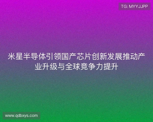 米星半导体引领国产芯片创新发展推动产业升级与全球竞争力提升